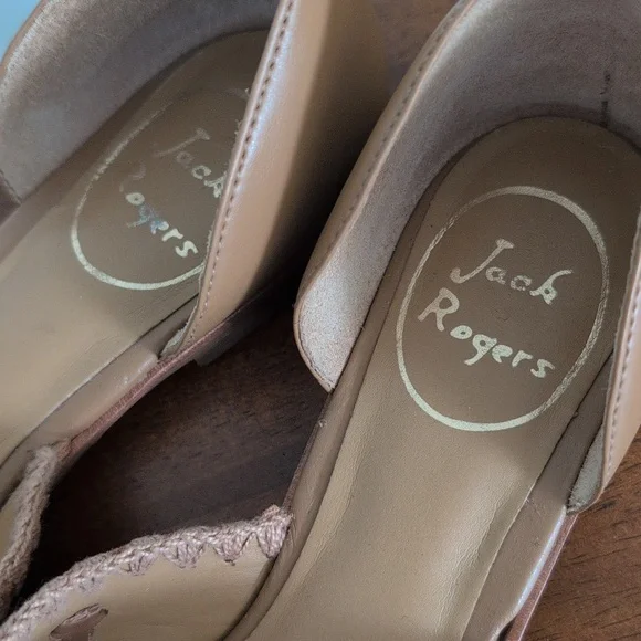 Jack Rogers Lindsey Tan Cut Out Suede Women's Flats Suze 38 - Picture 5 of 8